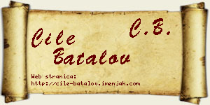 Ćile Batalov vizit kartica